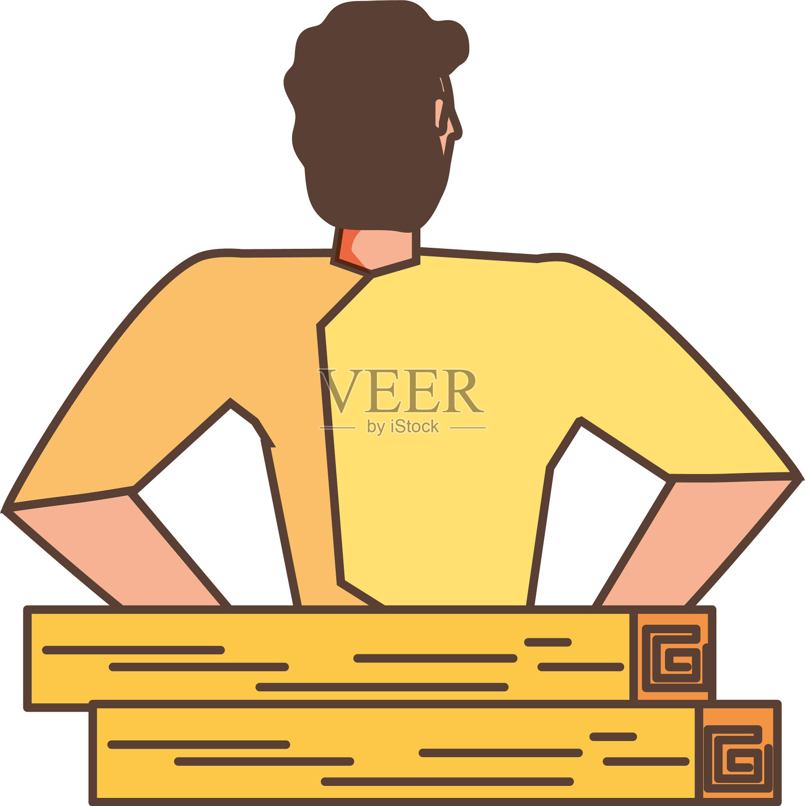 孤立的avatar man和wood设计设计元素图片