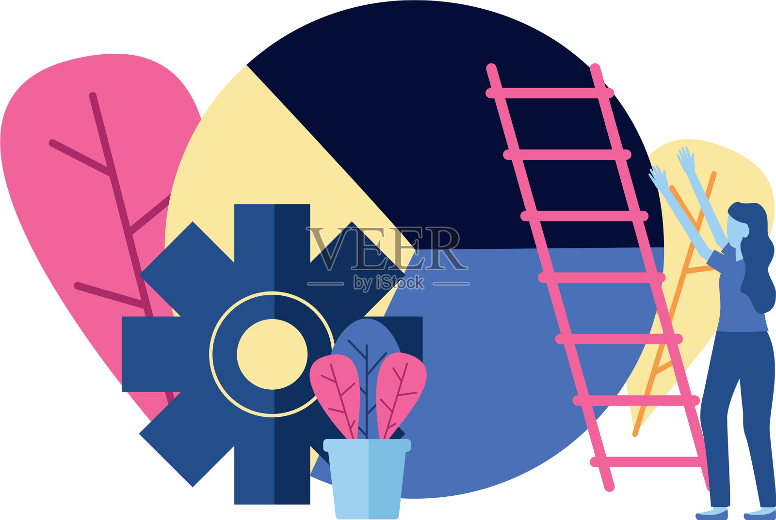 商人图表齿轮设计元素图片