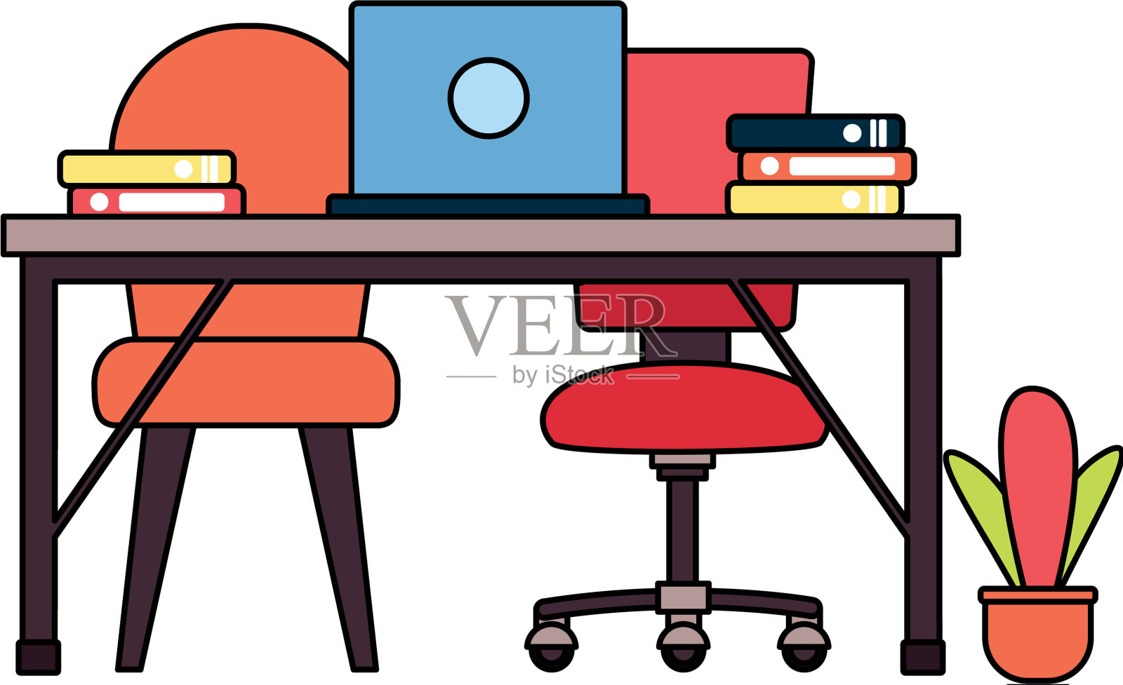 办公桌椅工作场所设计元素图片
