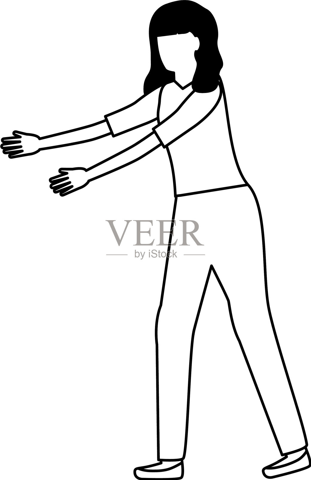 女人一边手设计元素图片