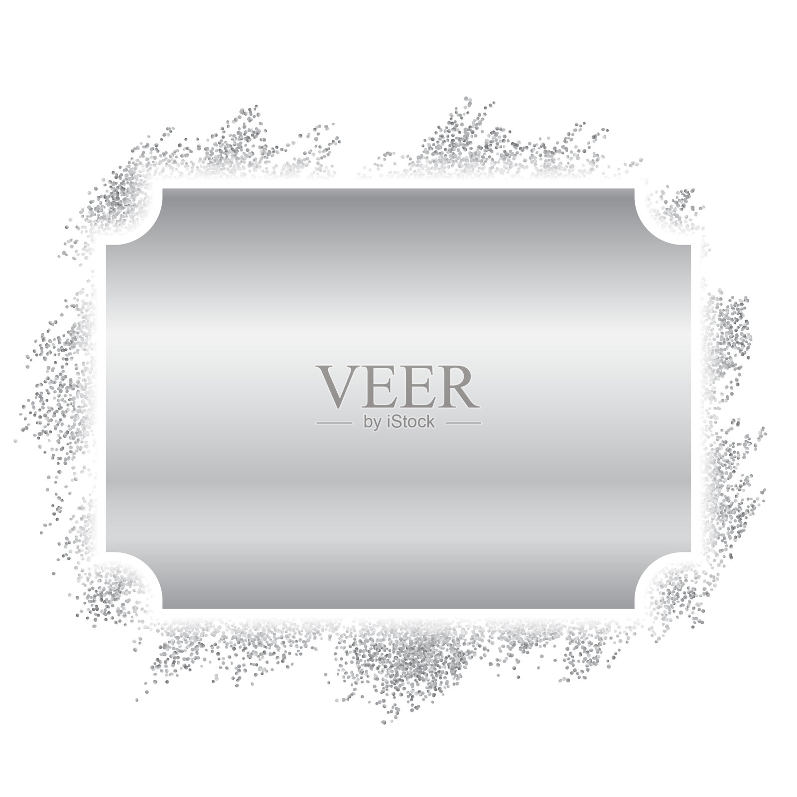 银色框架美丽的闪光设计复古设计元素图片