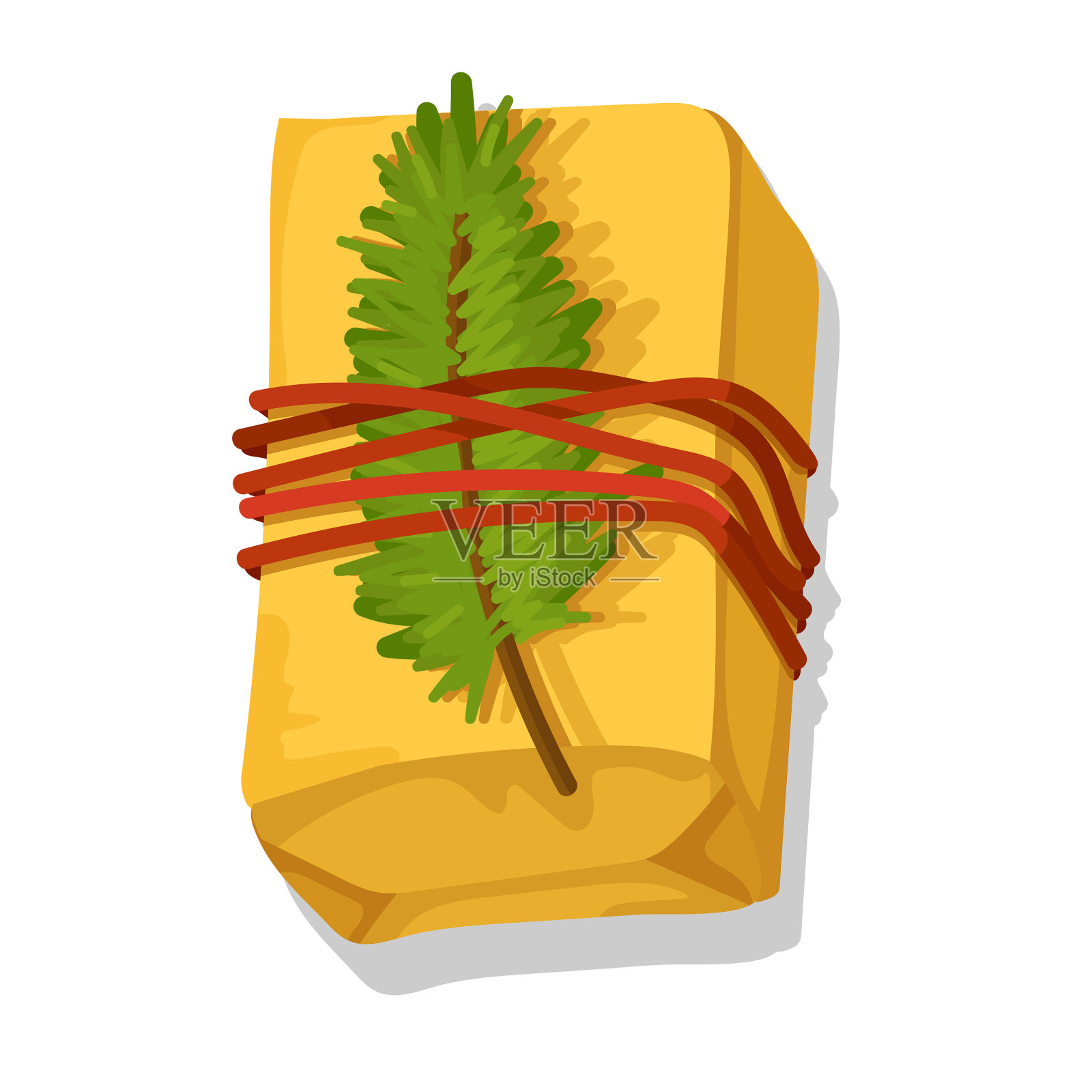 圣诞节用繁文缛节包装信件和包裹设计元素图片