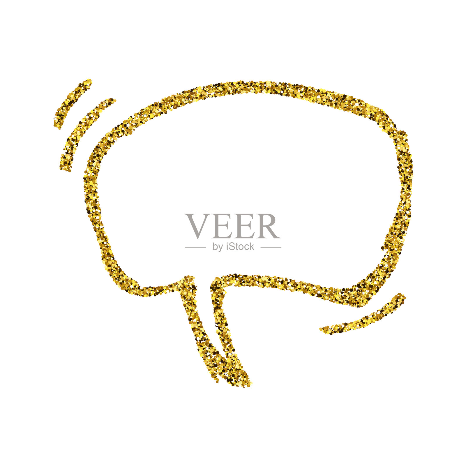 金粉手绘语音泡泡设计元素图片