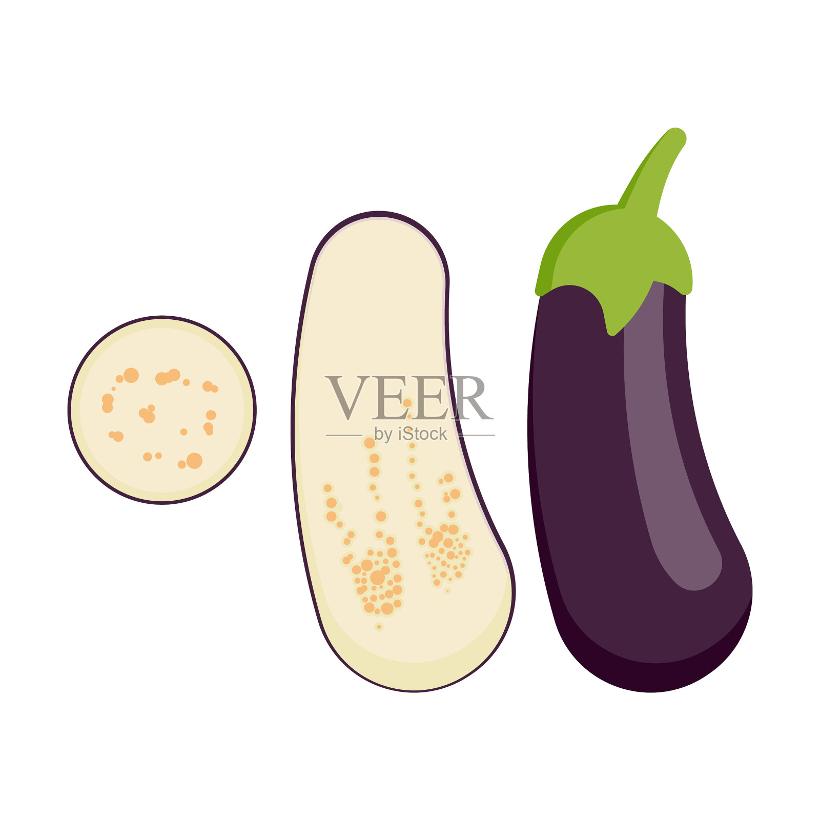 鲜茄子蔬菜孤立在白色设计元素图片