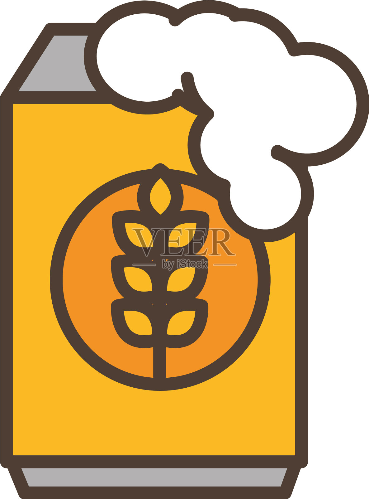 啤酒罐泡沫啤酒节图标线填充设计元素图片