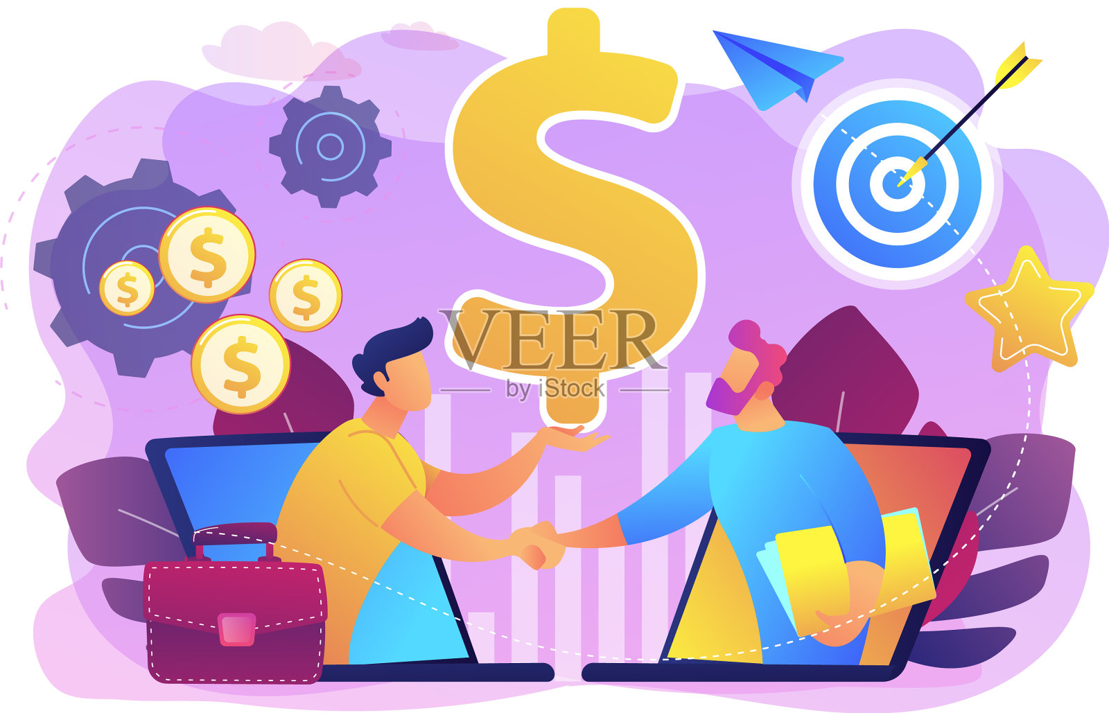 b2b销售概念设计元素图片