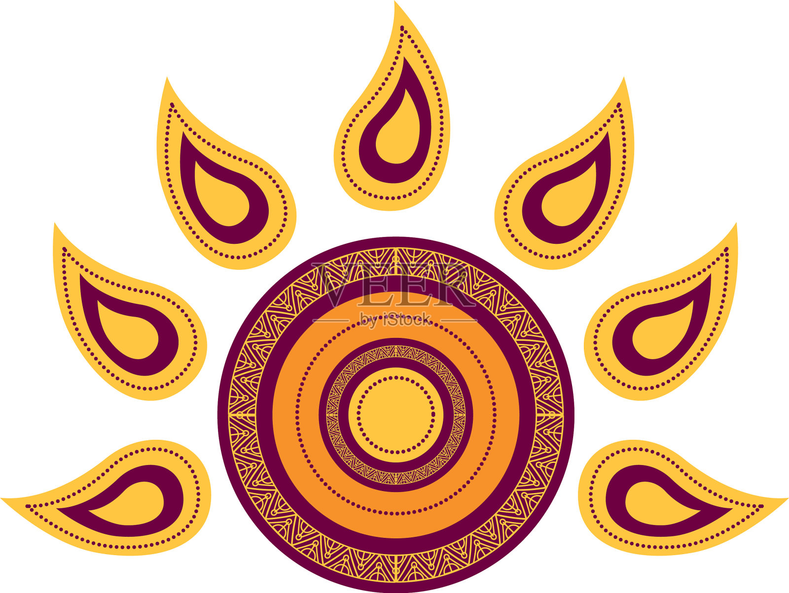 排灯节曼荼罗种族图标设计元素图片