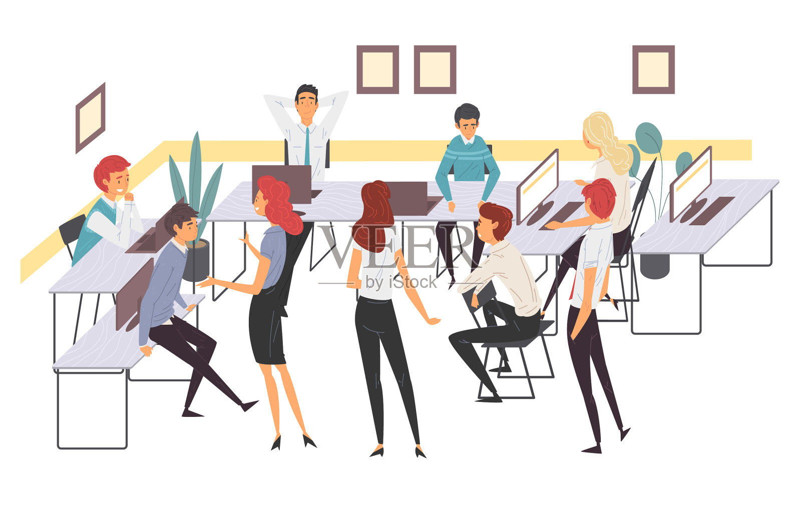 商务人士喜欢在办公室工作设计元素图片