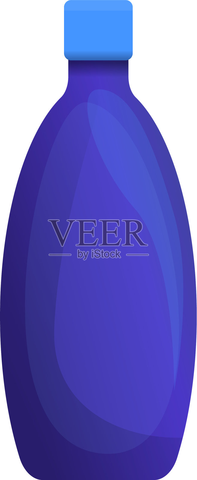 紫色清洁瓶图标卡通风格设计元素图片