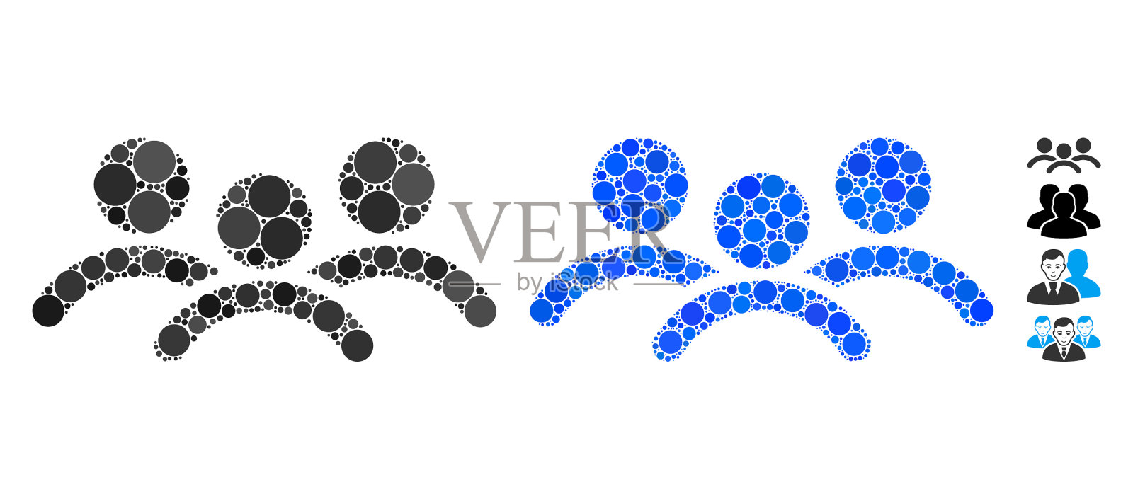 人组马赛克图标圈插画图片素材