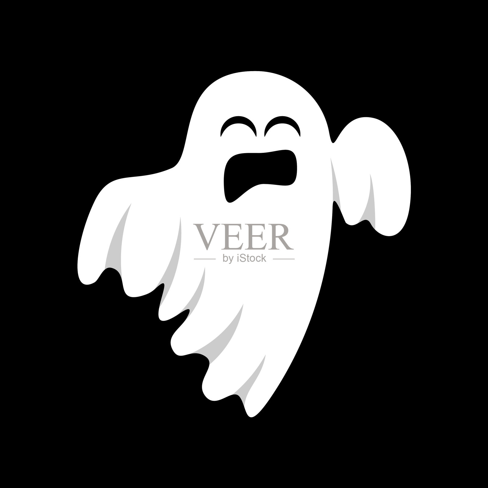 幽灵为万圣节设计孤独快乐设计元素图片
