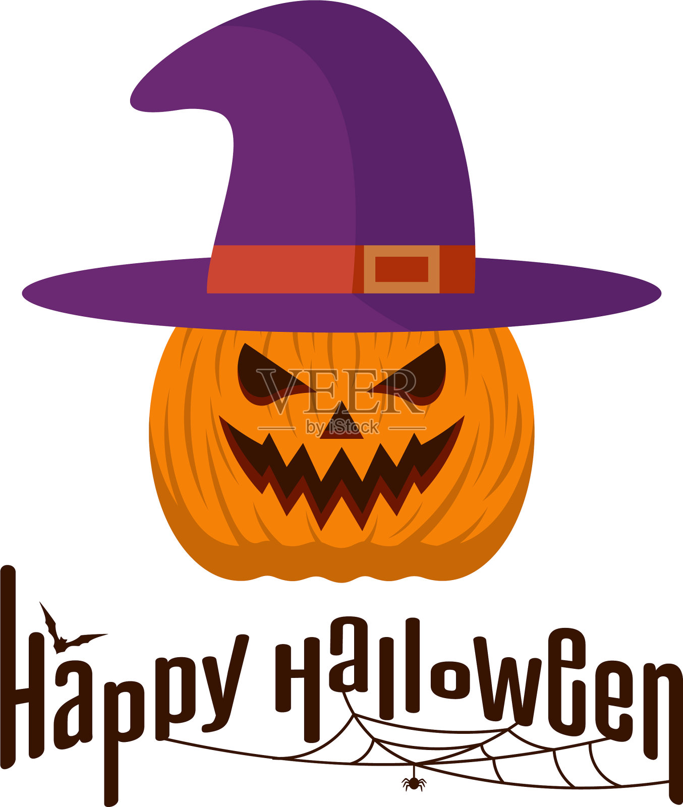 南瓜为万圣节设计孤独快乐设计元素图片