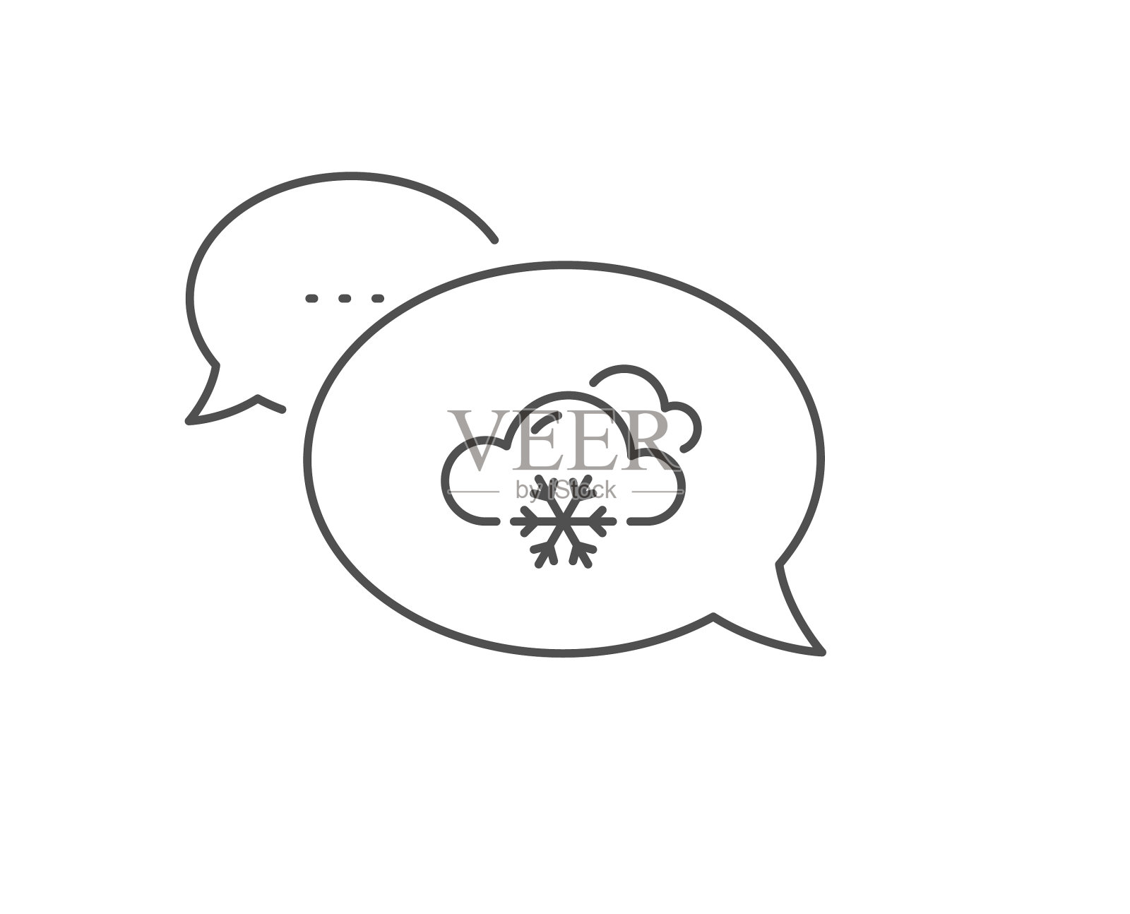 雪天气预报用云线图标表示设计元素图片