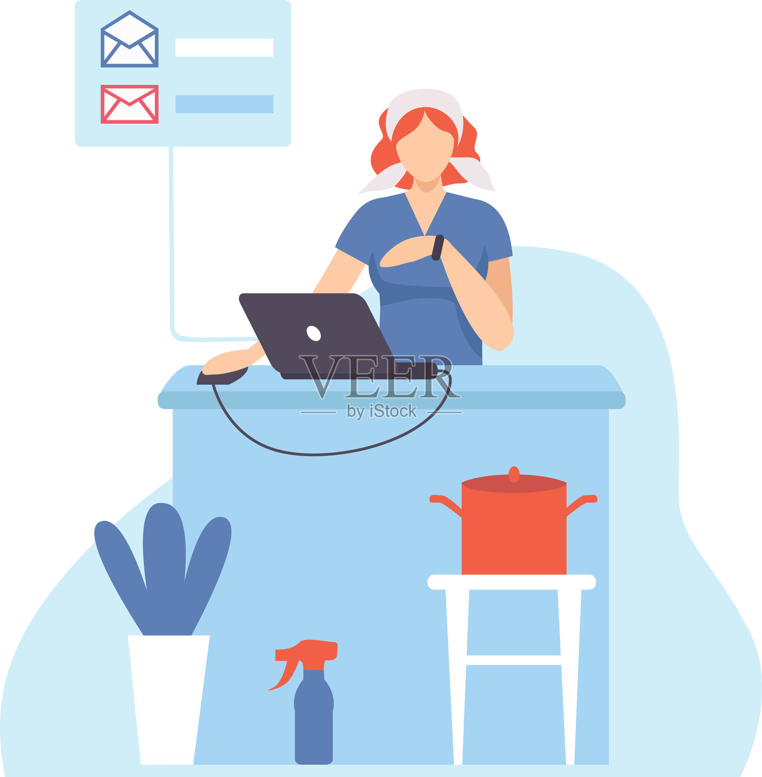 年轻女性组织和控制她的工作设计元素图片