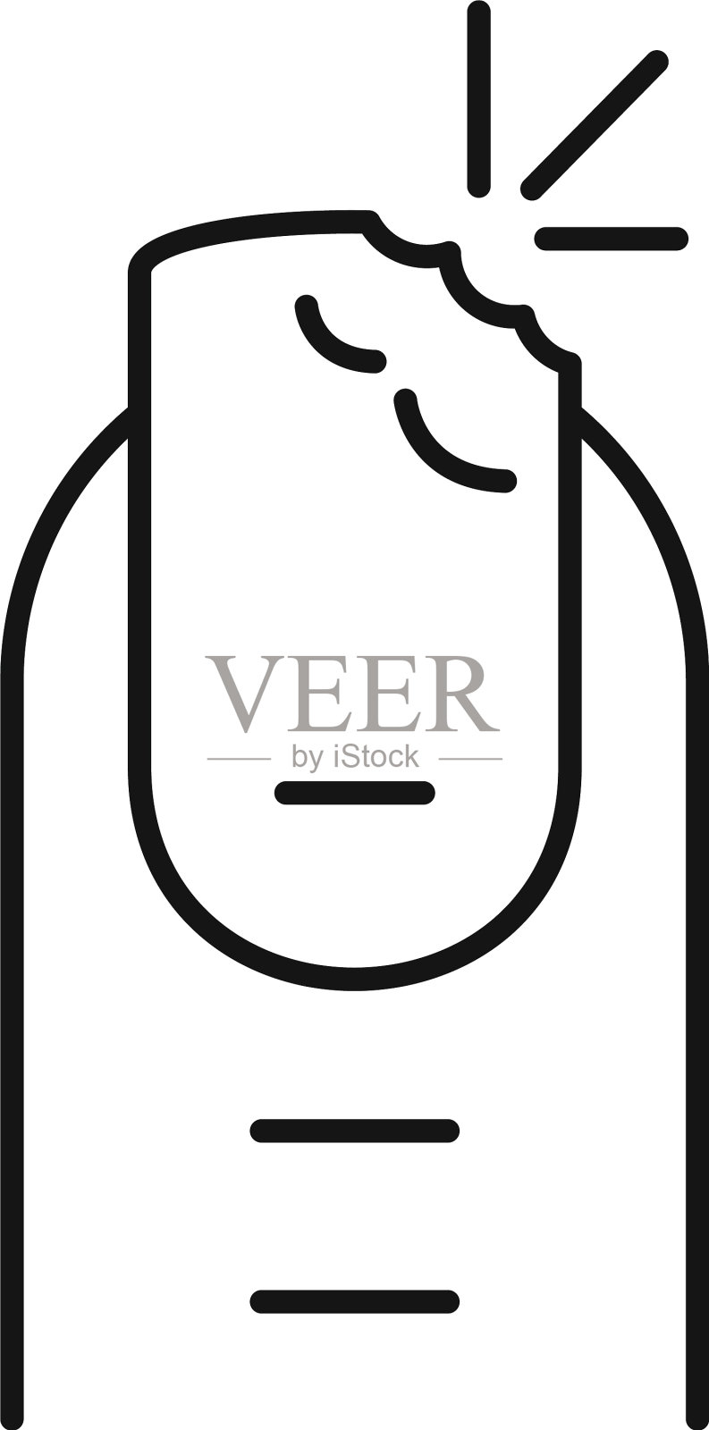 指甲破碎图标轮廓风格设计元素图片