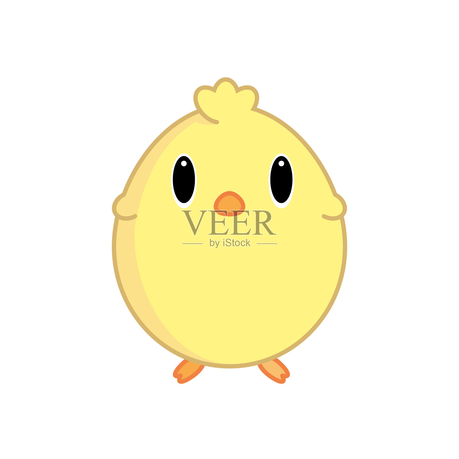 可爱的卡通小鸡有趣的黄色小鸡设计元素图片