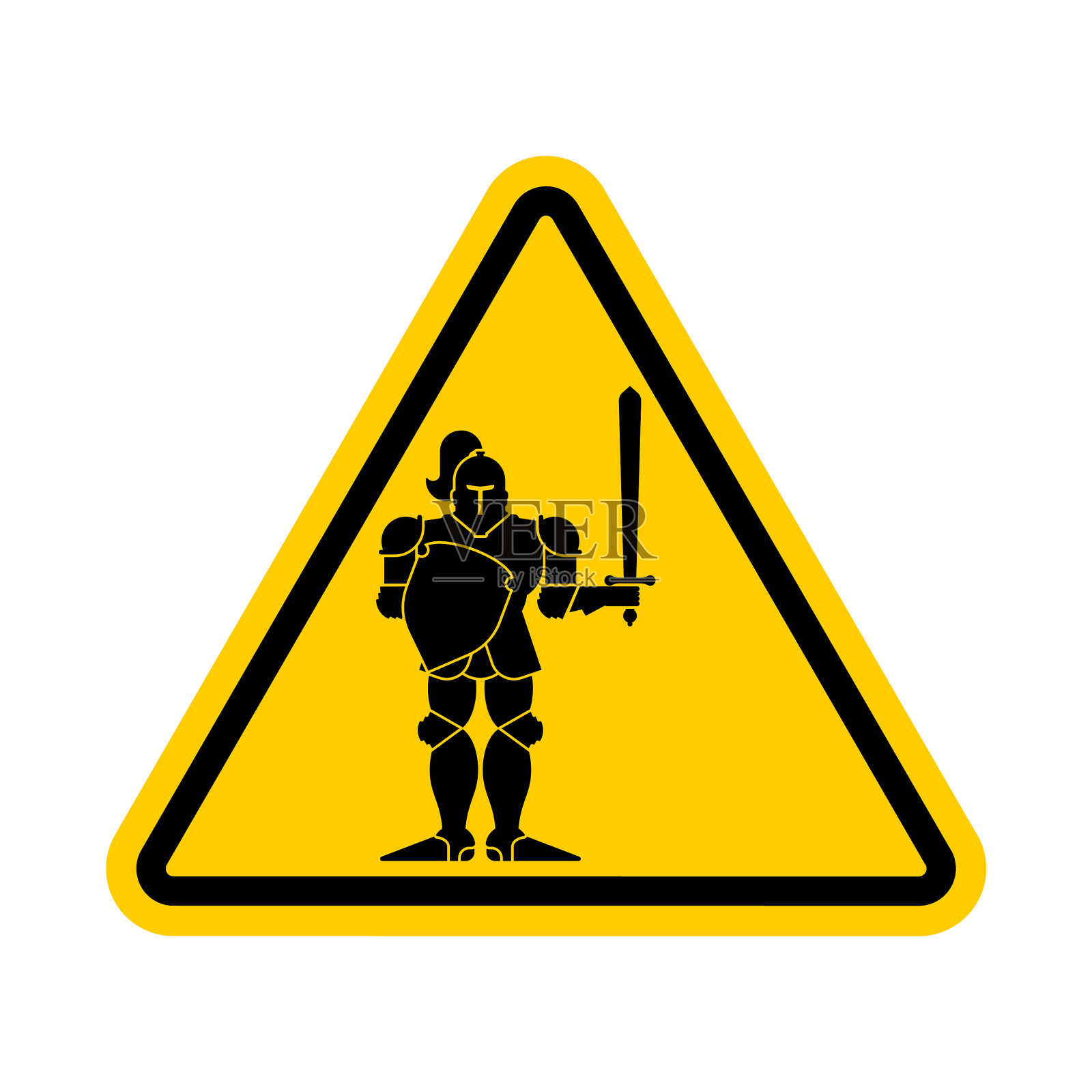 注意骑士危险战士中世纪黄色设计元素图片