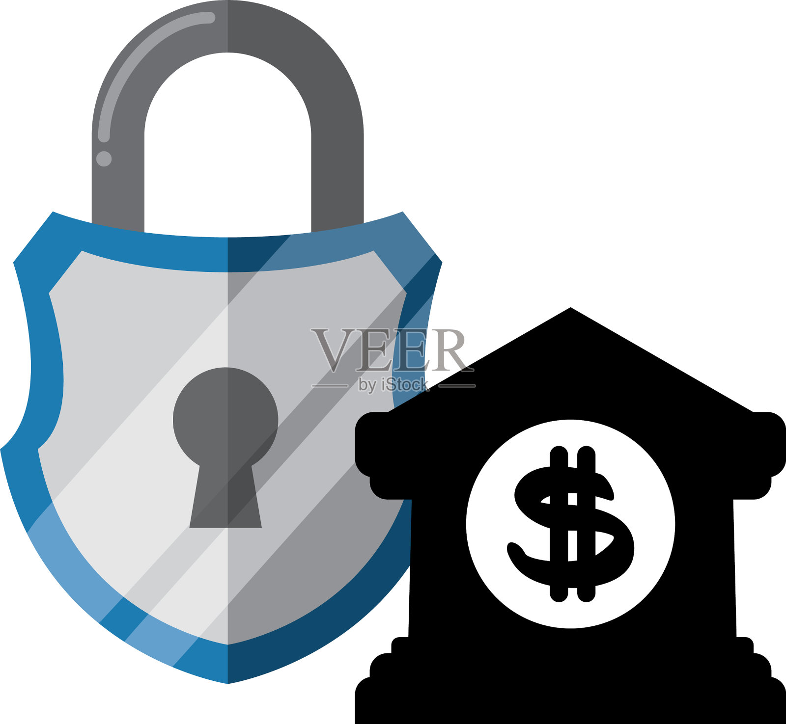 安全的安全银行挂锁图标设计元素图片