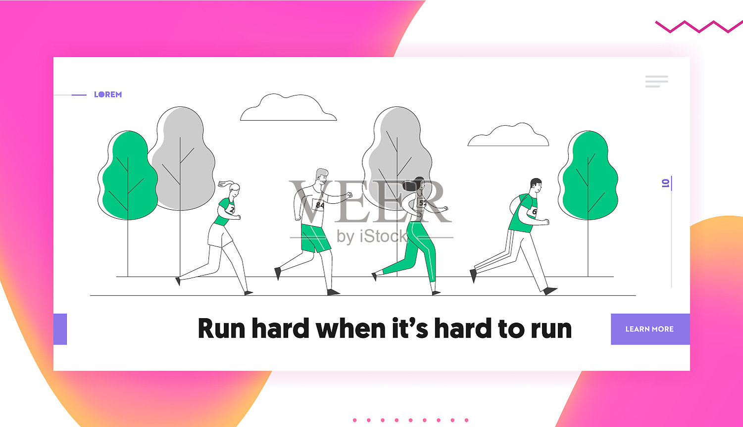 运动慢跑比赛网站登陆页面设计模板素材