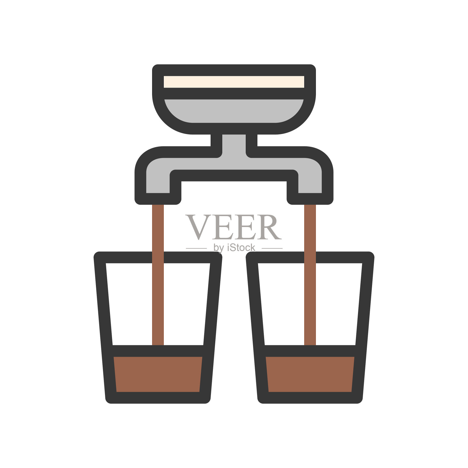 双份咖啡相关填充风格编辑图标素材