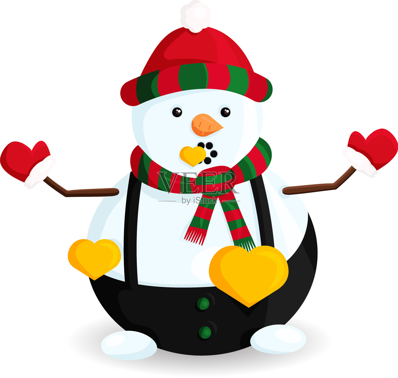 金色的心雪人设计元素图片