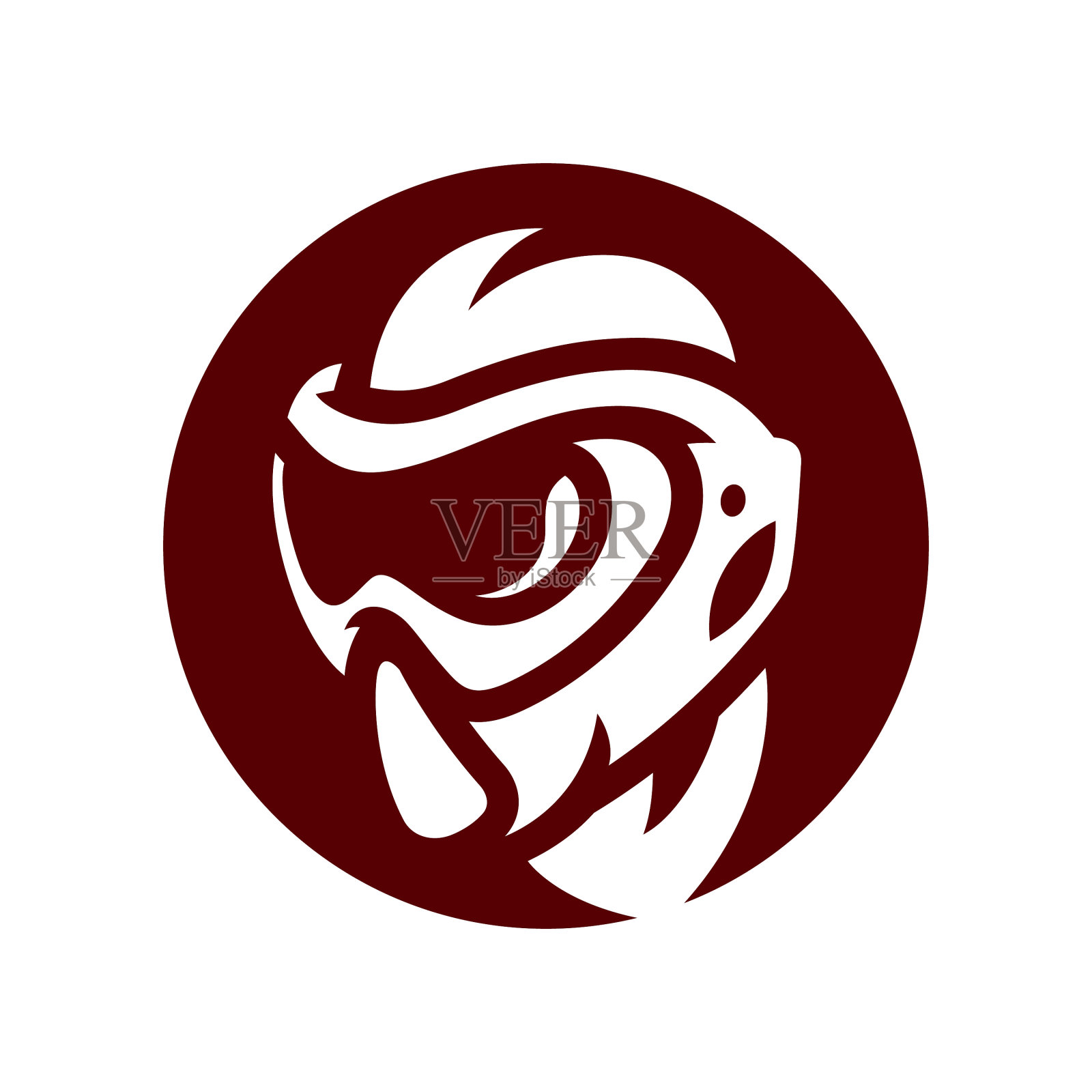 彩弹面具剪影标志设计元素图片