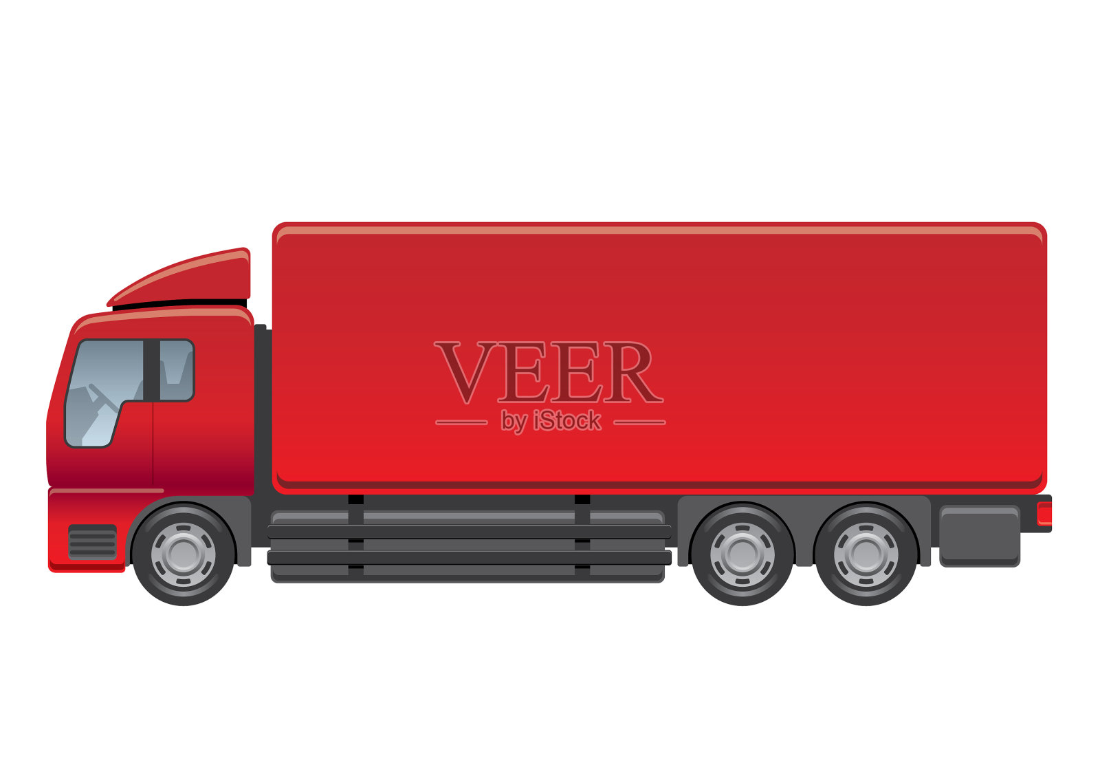 白色背景上的重型卡车设计元素图片