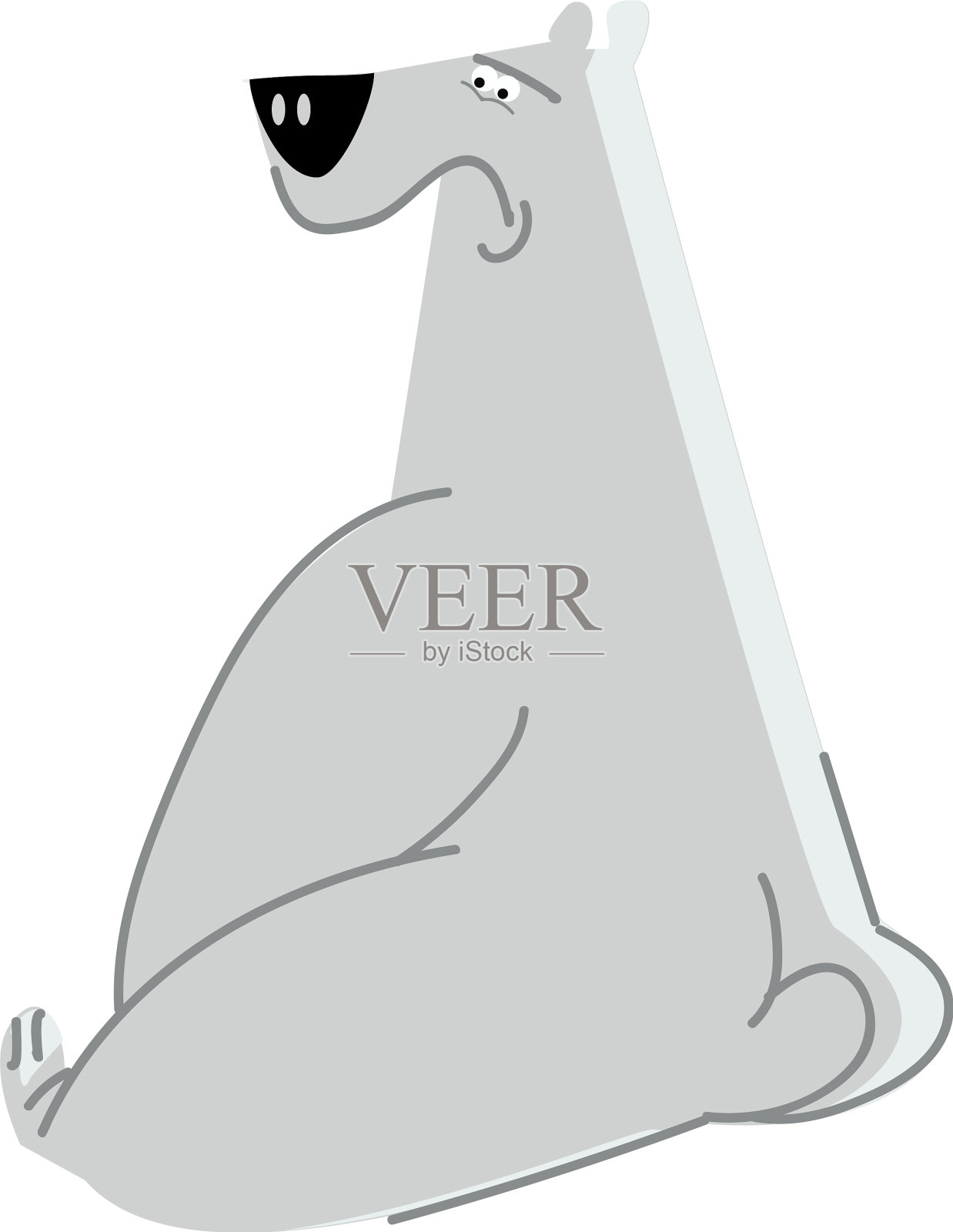 一只白色的北极熊正处于坐色设计元素图片