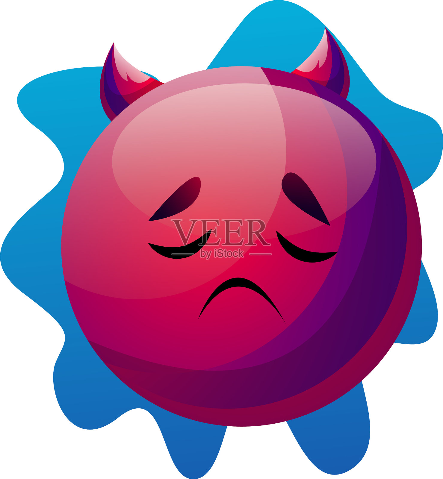 白色背景上的紫色卡通怪物设计元素图片