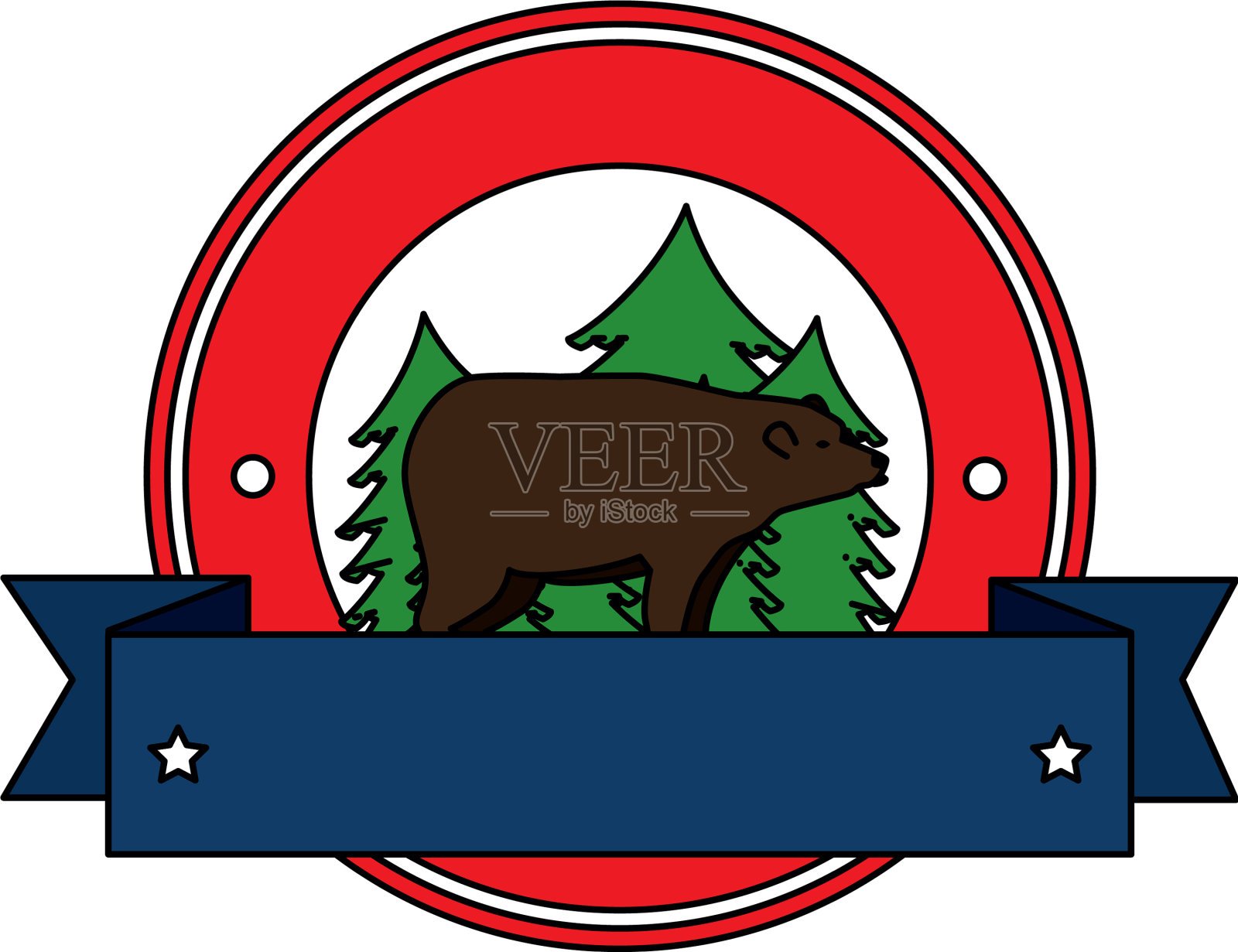 带框的野生灰熊设计元素图片