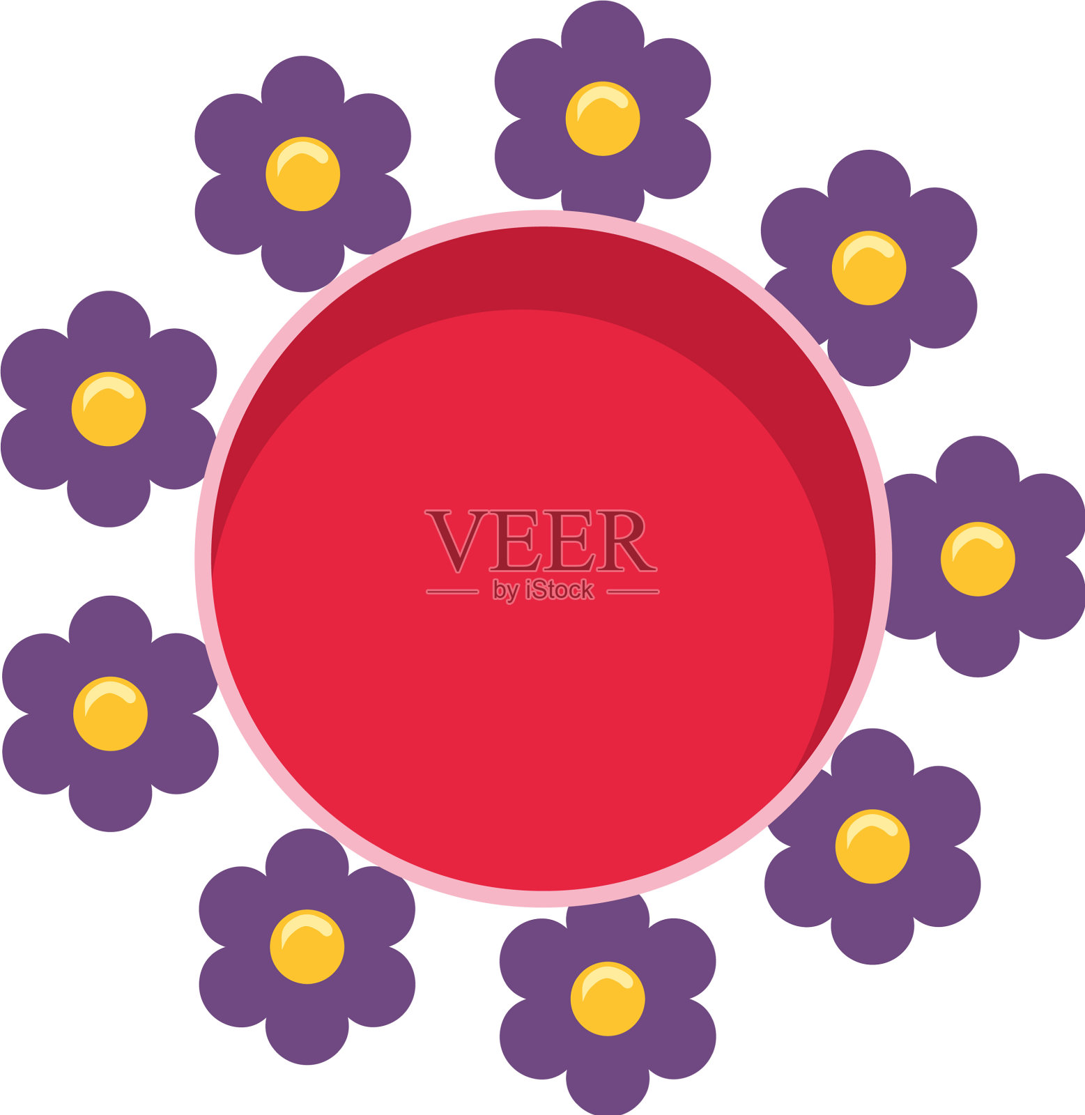 鲜花徽章装饰设计元素图片