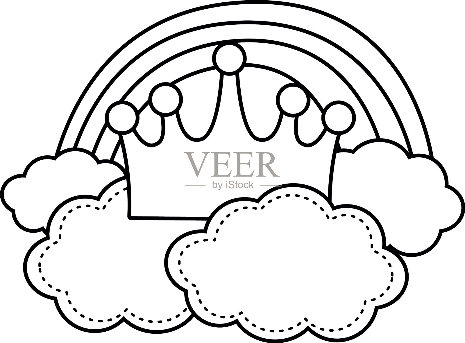 皇家皇冠和彩虹设计设计元素图片