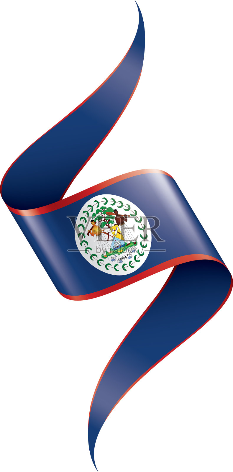 伯利兹国旗上有白色设计元素图片