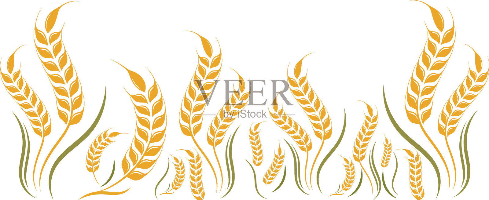 农业小麦标志模板图标设计元素图片