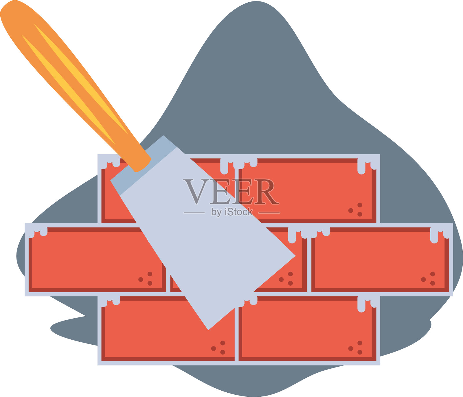 正在施工的砖墙设计元素图片