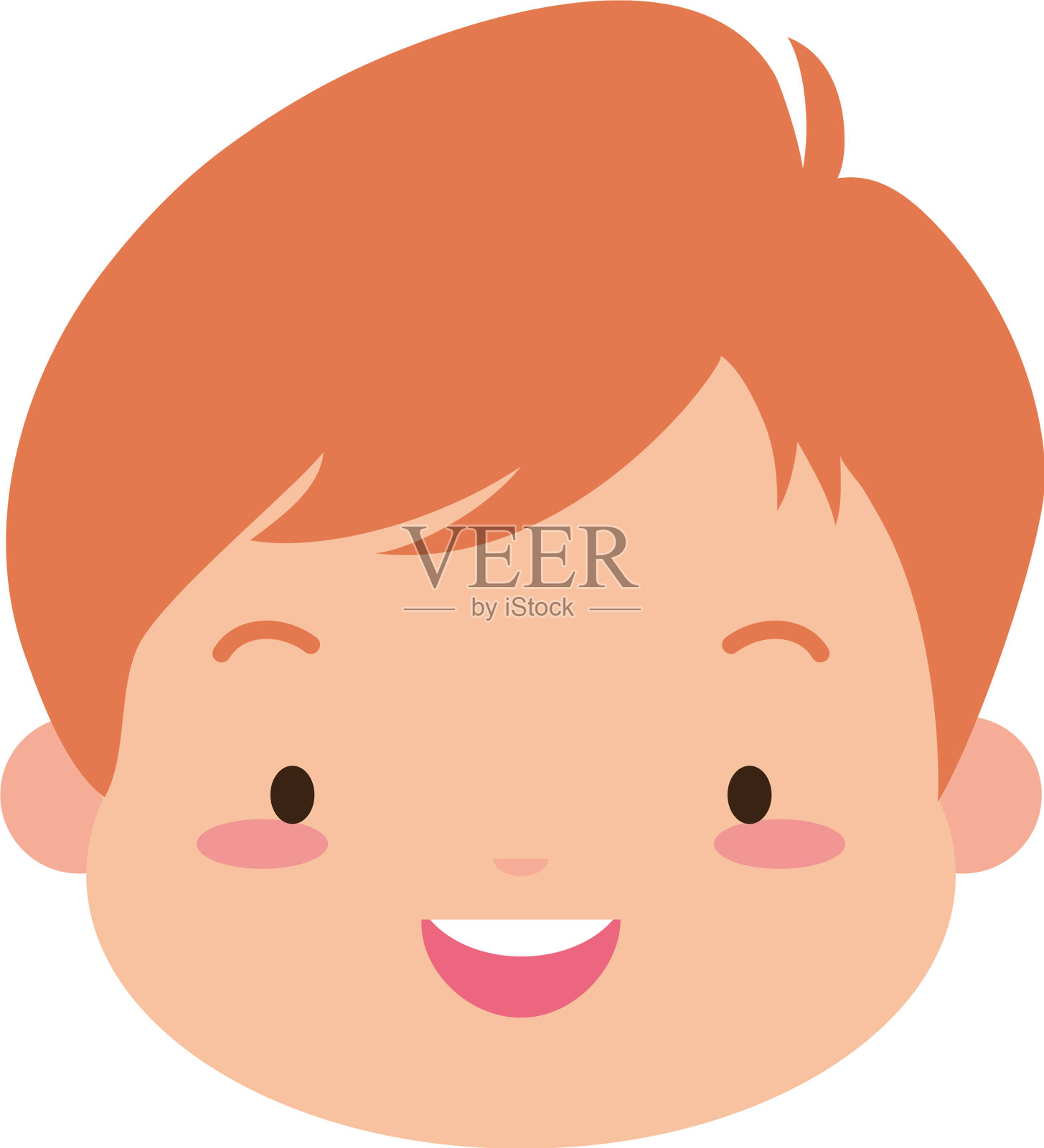 可爱快乐的男孩脸设计元素图片