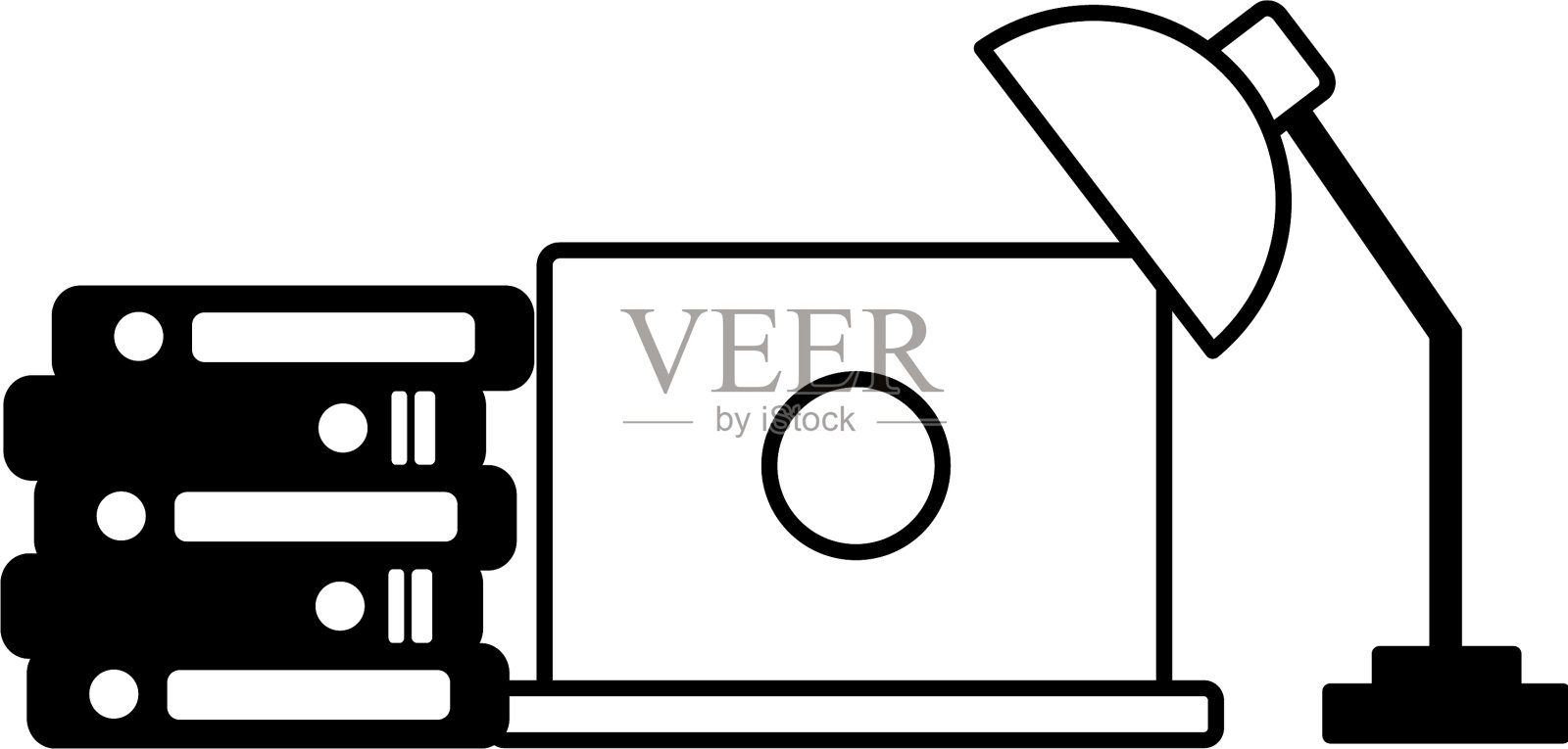 笔记本电脑书灯图标素材