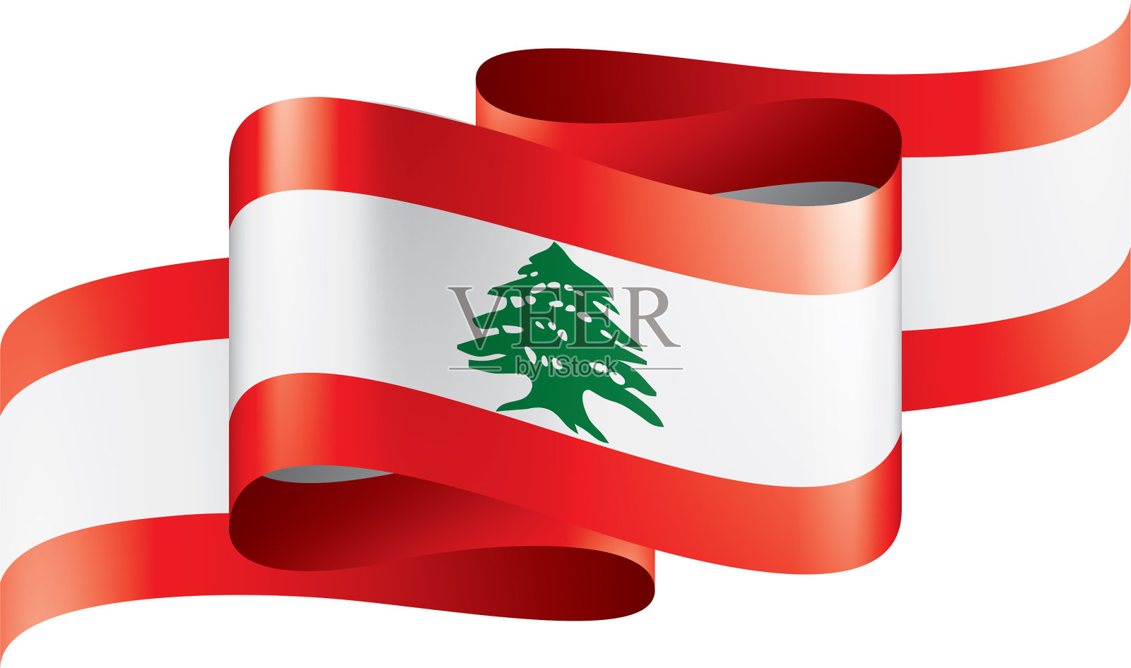 黎巴嫩国旗上有白色设计元素图片