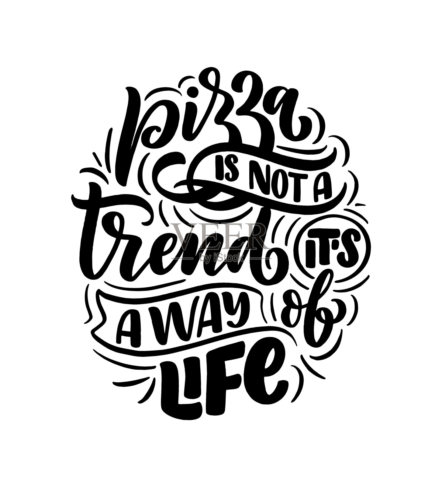 关于披萨印刷的手绘蚀刻引用插画图片素材