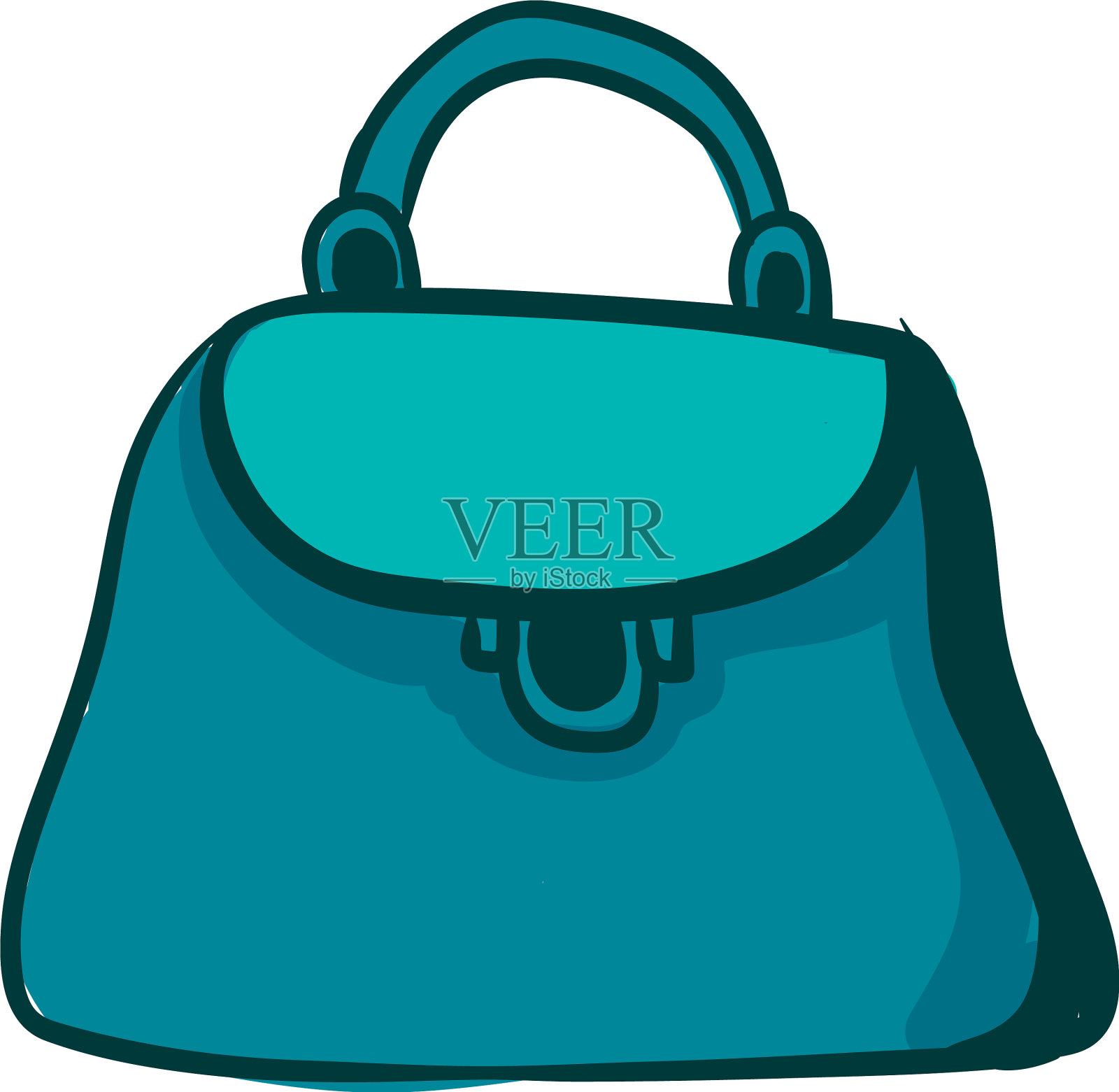 白色背景的蓝色包设计元素图片