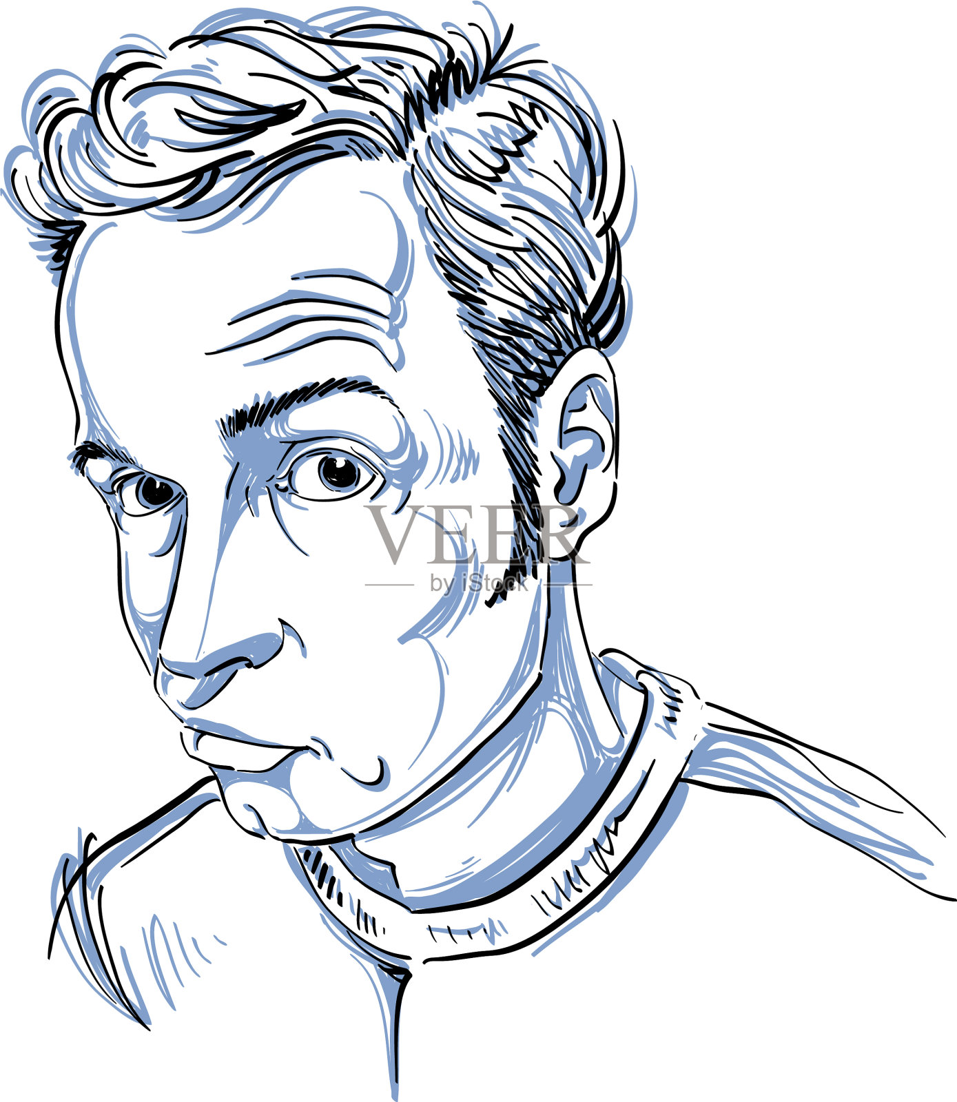 手绘骗子骗子肖像设计元素图片