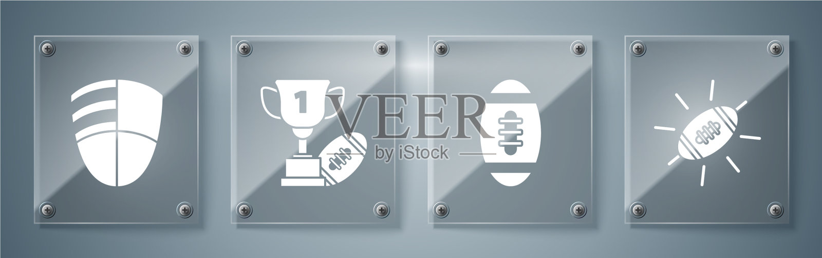 Set美式足球美式足球图标素材