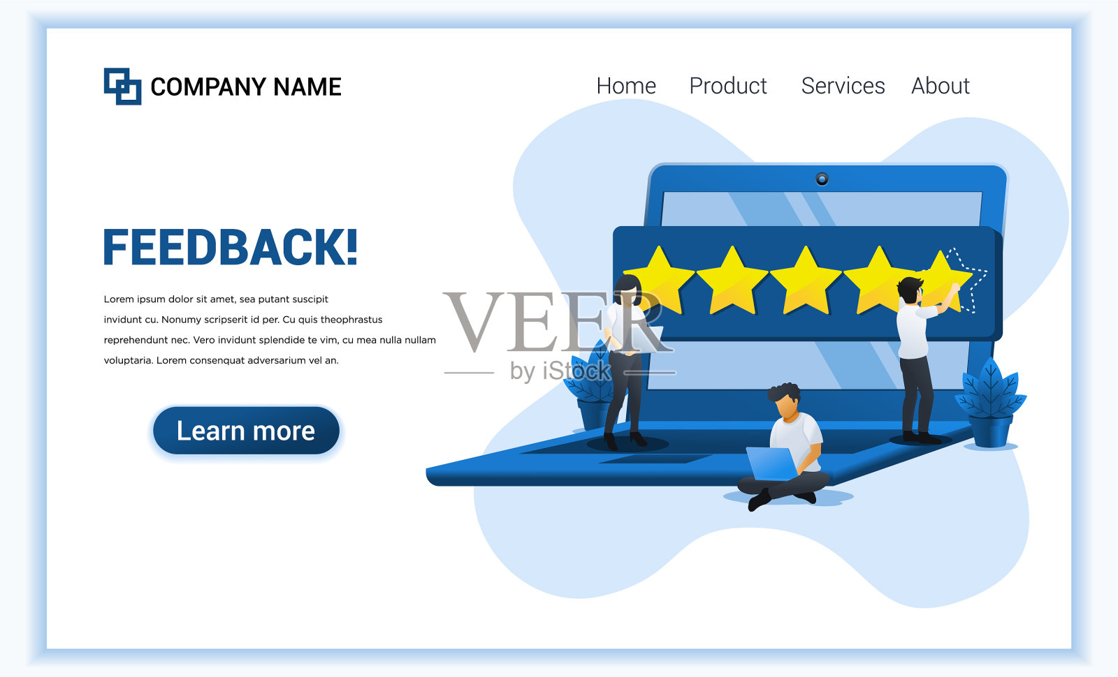 人们给予5颗星的正面反馈插画图片素材