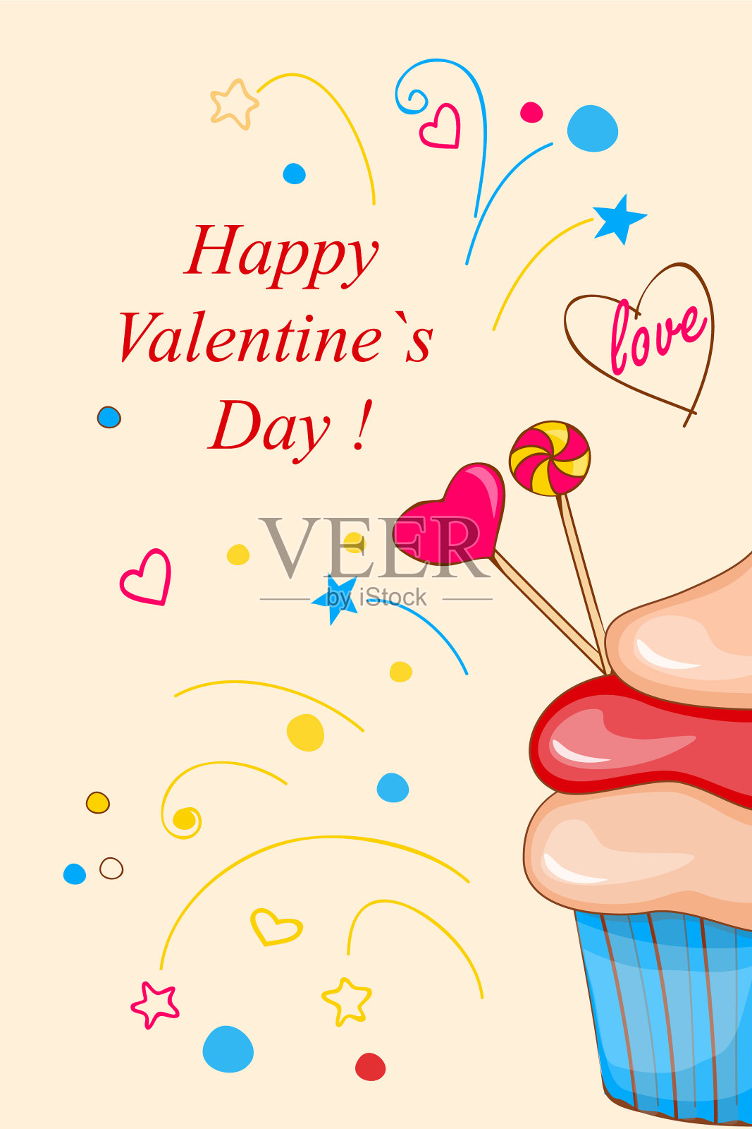 情人节蛋糕大插画图片素材