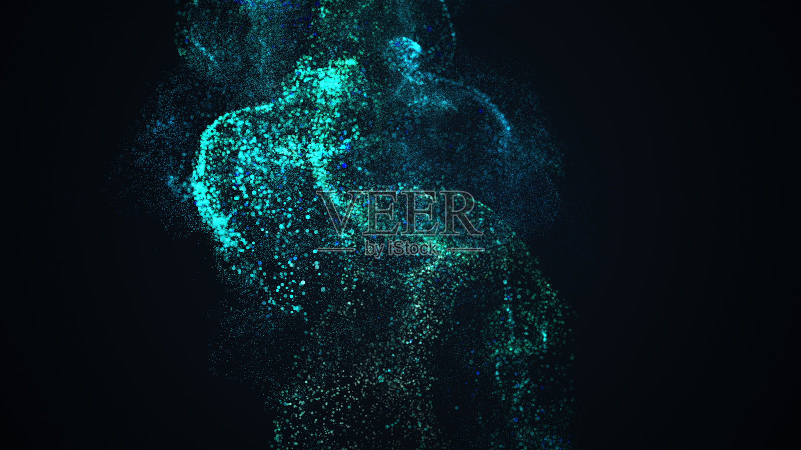 水和灰尘在黑暗中飞溅，形成美丽的波浪图案。照片摄影图片