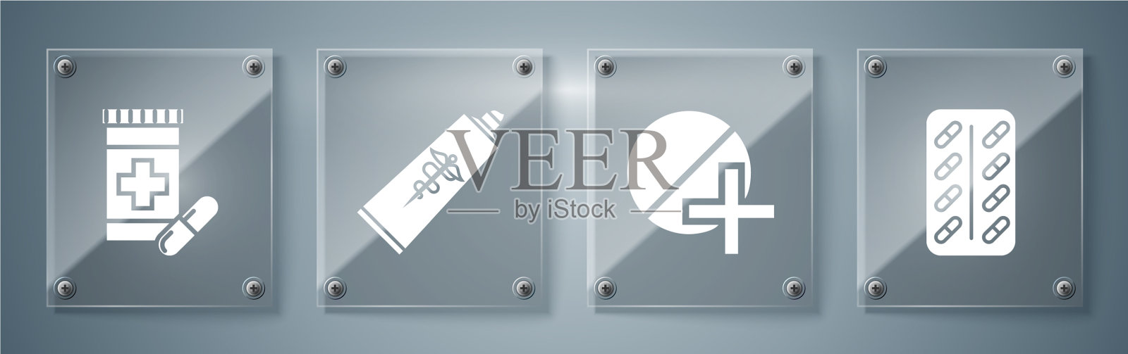 用泡罩包装药丸或片剂图标素材