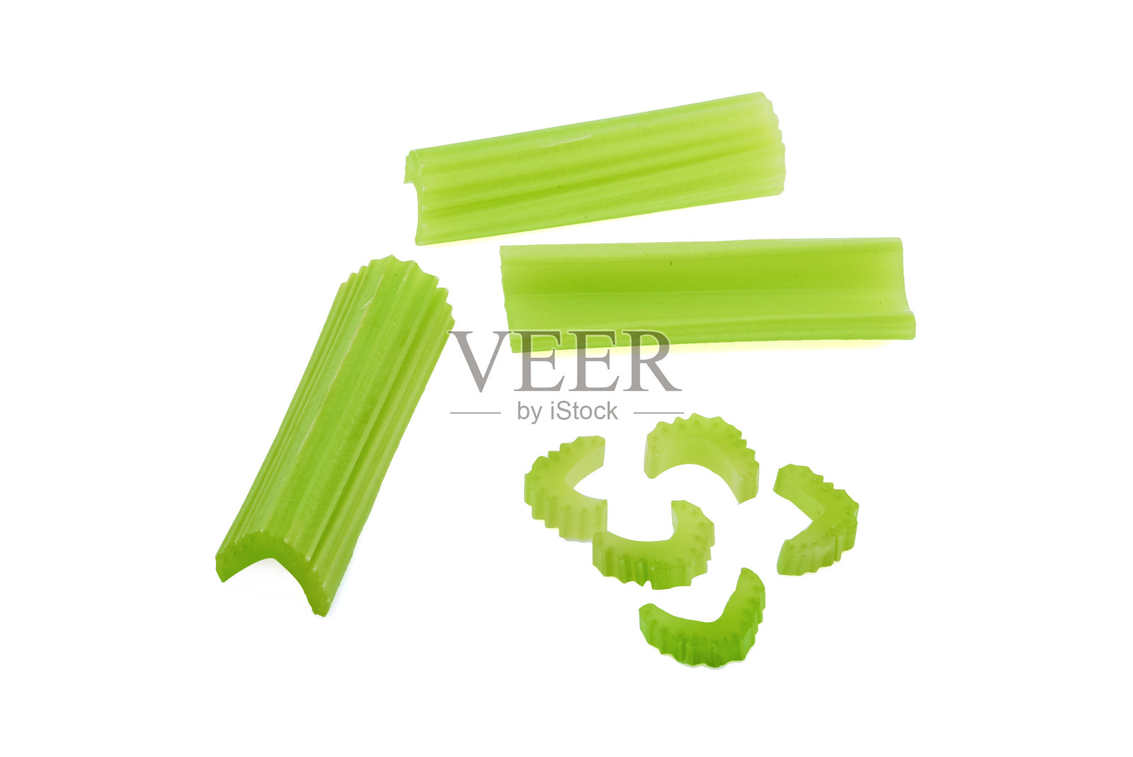 在白色背景上孤立的芹菜照片摄影图片