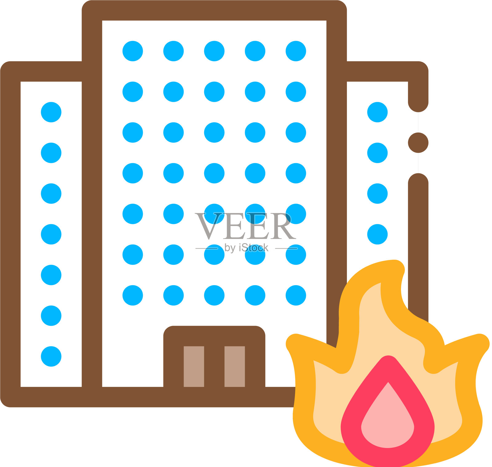 燃烧的建筑房子图标轮廓图标素材