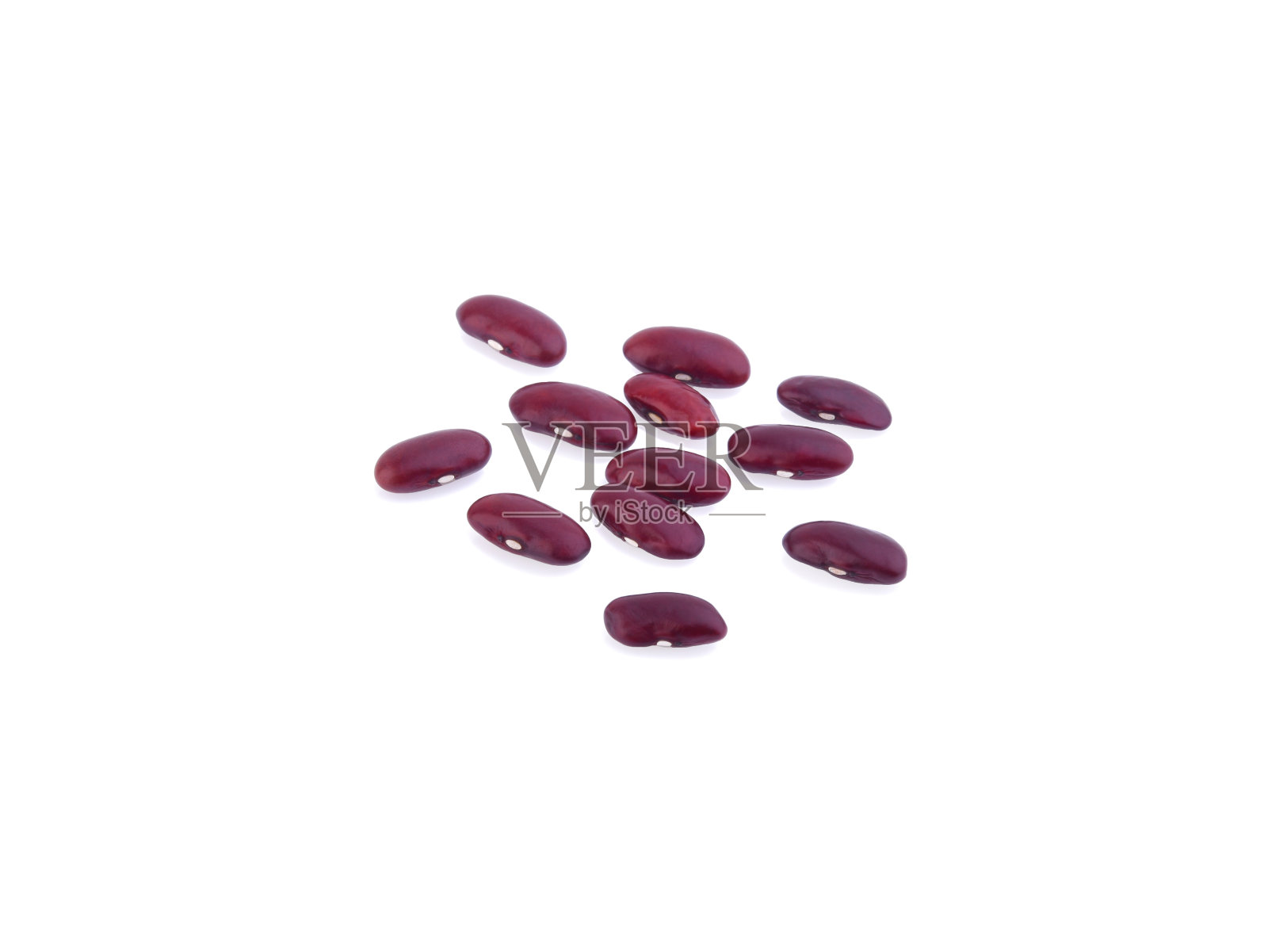 白底上孤立的红豆照片摄影图片