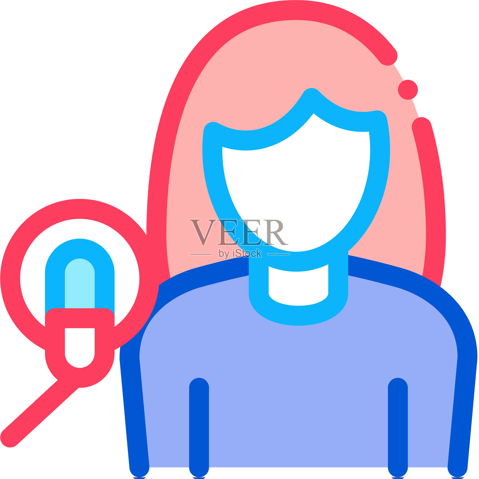 女人与麦克风图标轮廓设计元素图片